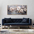 Yağlı Boya Dokulu Tablo Beyaz Çiçekler U02003