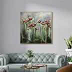 Yağlı Boya Dokulu Tablo Soyut Çiçekler U02034