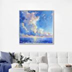 Yağlı Boya Dokulu Tablo Soyut Deniz ve Gökyüzü Manzarası U06036