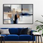 Yağlı Boya Dokulu Tablo Gri Bej Lavicert Soyut U08002