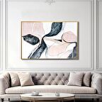 Yağlı Boya Dokulu Tablo Beyaz Pembe Siyah Soyut U08007