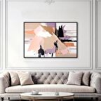 Yağlı Boya Dokulu Tablo Lile Bej Soyut U08018