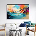 Yağlı Boya Dokulu Tablo Renkli Soyut Manzara U08034