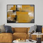 Yağlı Boya Dokulu Tablo Kahve Siyah Soyut U08023