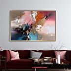 Yağlı Boya Dokulu Tablo Mor Pembe Mavi Soyut U08059