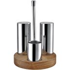 Üçlü Ahşap Standlı Tuzluk Takımı