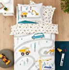 Karaca Home Young Race %100 Pamuk Fitted Tek Kişilik Nevresim Takımı Beyaz