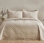 Karaca Home Viona Bej Çift Kişilik Yatak Örtüsü Takımı