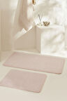 Karaca Home Ekose Embos 2'li Banyo Paspası Pudra