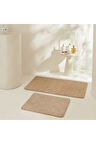 Karaca Home Figure Embos 2'li Banyo Paspası Kahverengi