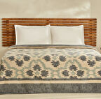 Karaca Home Damask Çift Kişilik Pamuklu Battaniye Lacivert