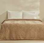 Karaca Home Rita Tek Kişilik Emboss Battaniye Açık Kahve