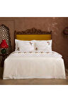 Karaca Home Dornel %100 Pamuk Nakışlı Çift Kişilik Nevresim Takımı Beyaz