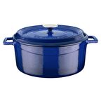 Lava Trendy Mavi Yuvarlak 28 cm Derin Döküm Tencere