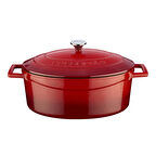 Lava Döküm Oval Tencere. Folk Serisi Ölçü 21x27cm.