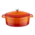 Lava Döküm Oval Tencere. Folk Serisi Ölçü 21x27cm.