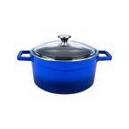 Lava Döküm Yuvarlak Tencere Cam kapaklı. Glaze Çap(Ø)28cm.