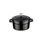 Lava Döküm Mini Tencere. Folk Çap(Ø)10 cm.  - Siyah