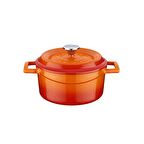 Lava Döküm Yuvarlak Tencere. Trendy Çap(Ø) 18cm. - Turuncu