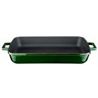 Lava Döküm Dikdörtgen Tepsi , Ölçü 26x40cm, Majolica Yeşil