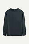 Unisex Basic Çift Taraflı Sweatshirt - Lyuga - Raven