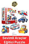 Baby Puzzle Sevimli Araçlar Eğitici Öğretici İnce Motor Beceri Ebeveyn El Göz Koordinasyon