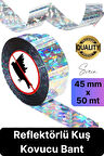 Premium Kuş Kondurmaz Rahatsız Eden Şerit Bant 45 mm x 50 mt Yansıtıcı Kuşsavar Çatı Hologram Bandı