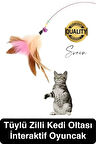 Dayanıklı Teleskopik Zilli Ve Tüylü Kedi Oyuncağı Eğlenceli Ayarlanabilir Peluş İnteraktif Olta