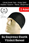 2'li Her Saça Uygun Su Geçirmez Bez Bone Likralı Yüzücü Deniz Havuz Elastik Unisex Kulak Korumalı