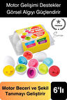6'lı Geometrik Yumurta Eşleme Oyunu Motor Gelişim Görsel Algı Şekilli Eğitici Öğretici Oyuncak