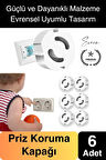 6 Adet Sert Plastik Dayanıklı Bebek Çocuk Priz Koruma Güvenlik Koruyucu Aparat Emniyet Kapağı Beyaz