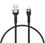 Siyah Shira Serisi Lightning Usb Kablo 30 cm-Zore