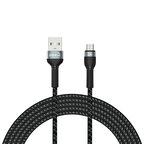 Siyah Shira Serisi Micro Usb Kablo 3 Metre-Zore