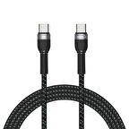 Siyah Shira Serisi Type-c to Type-c PD Kablo 2 Metre-Zore