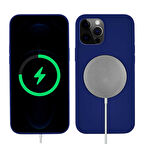 iPhone 13 Pro Max Uyumlu Zore Silksafe Wireless Kılıf-Mavi