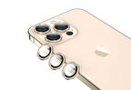 iPhone 13 Pro Uyumlu Zore CL-06 Kamera Koruyucu-Gold