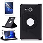 Galaxy Tab 4 T280  Uyumlu ​FRMS Dönebilen Standlı Kılıf-Siyah