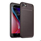 iPhone SE 2022 Uyumlu Zore Negro Silikon Kapak-Kahverengi