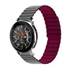 Galaxy Watch Active 2 44mm Uyumlu KRD-52 Zore Kordon-Gri-Kırmızı