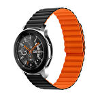 Xiaomi Amazfit Pace Uyumlu KRD-52 Zore Kordon-Siyah-Turuncu