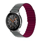 Galaxy Watch 46mm Uyumlu KRD-52 Zore Kordon-Gri-Kırmızı