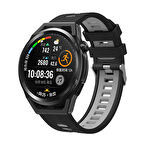 Galaxy Watch 46mm KRD-55 Uyumlu Zore Kordon-Siyah-Gri