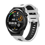 Gear S3 KRD-55 Uyumlu Zore Kordon-Beyaz-Siyah