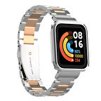 Xiaomi Redmi Watch (Mi Watch Lite) Uyumlu KRD-60 Metal Zore Kordon-Gümüş-Rosegold
