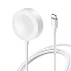 Beyaz Akıllı Saat Wireless Type-C Şarj Kablosu 1m-Zore