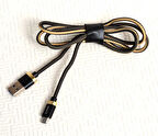 Siyah-Gold Poro Micro Usb Kablo 1M-Zore
