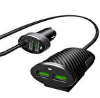 Siyah ZR-C502 2+2 Araç Şarj Seti Zore-CBP