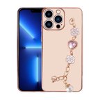 iPhone 12 Pro Max Uyumlu El Tutamaçlı Kamera Korumalı Zore Taka Silikon Kılıf-Pembe
