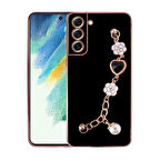 Galaxy S21 FE Uyumlu El Tutamaçlı Kamera Korumalı Zore Taka Silikon Kılıf-Siyah