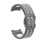 Galaxy Watch 4 44mm KRD-02 Uyumlu Zore Kordon-Gri-Beyaz